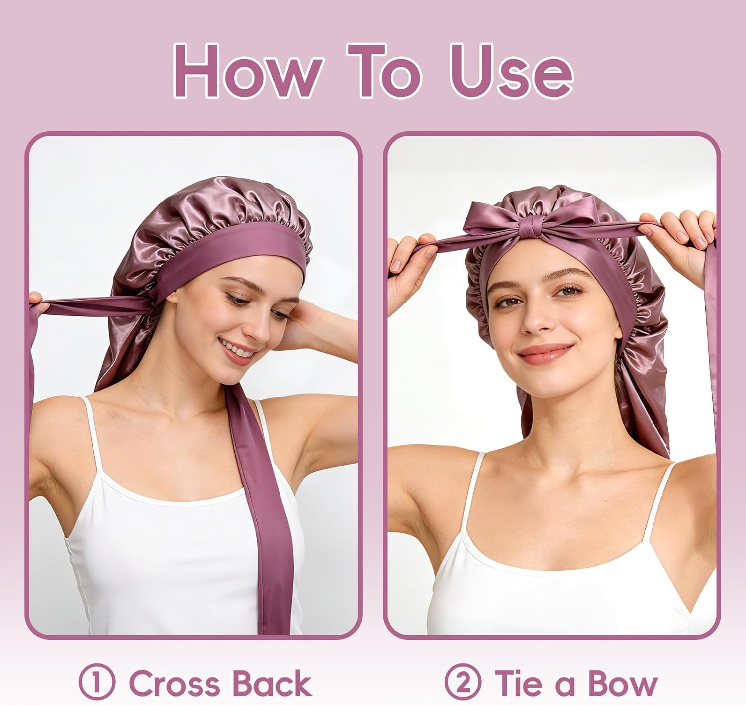 22 Momme 100% Mulberry Silk Bonnet for Sleeping Women, Satin Bonnet Wrap with Soft Tie Elastic Band, Non-Slip Hair Care Bonnet for Long Curly Hair Protection - Image 7