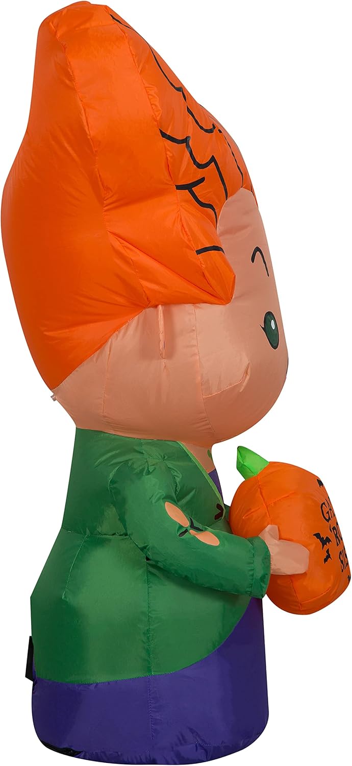 Gemmy Airblown Inflatable Hocus Pocus Winifred, 3.5 ft Tall, Orange