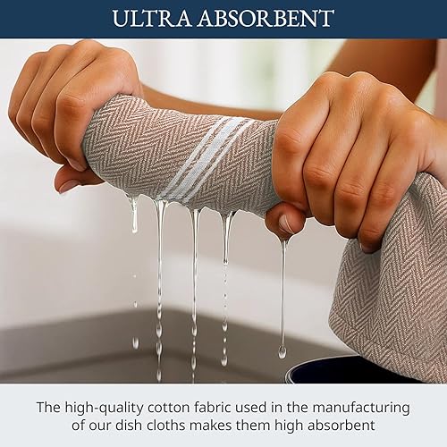 Miniatura 44 de LANE LINEN Juego de 24 toallas de cocina 100% algodón natural absorbentes para cocina, paños de lavado reutilizables, lavables a máquina, 14 x 25