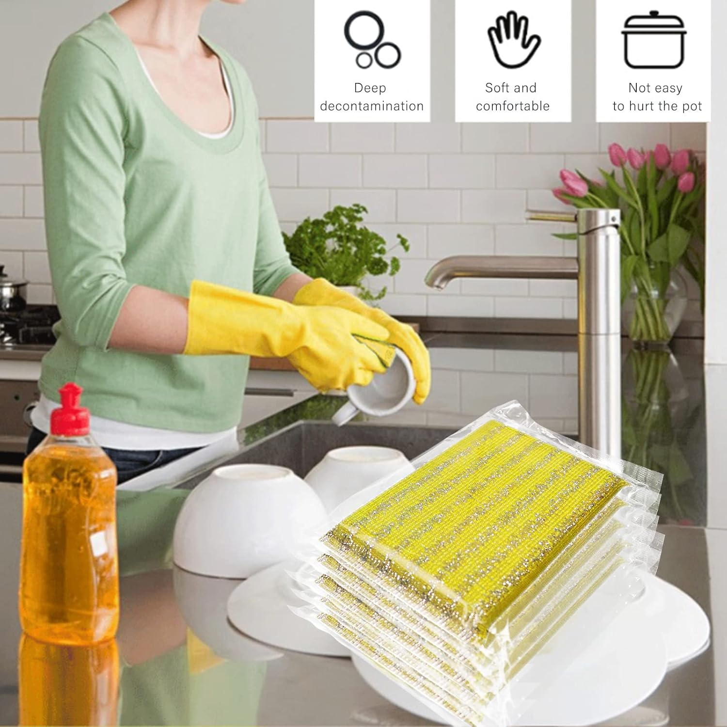 Individually Wrapped Sponges,Sponges Individually Wrapped-3Colors (54Pcs)