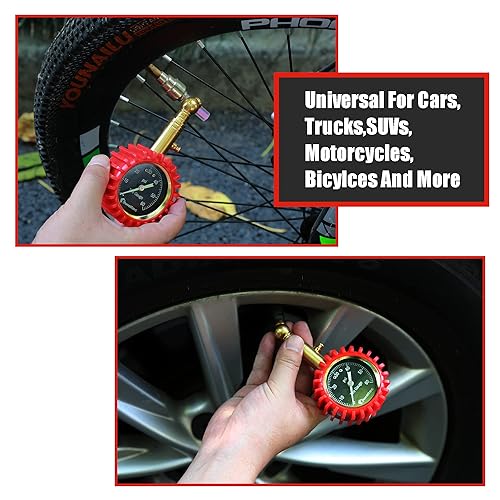 Miniatura 5 de AWELTEC Medidor de presión de neumáticos de 0 a 60 PSI  Calibre de neumáticos de alta precisión con esfera brillante grande de 2 pulgadas fácil de