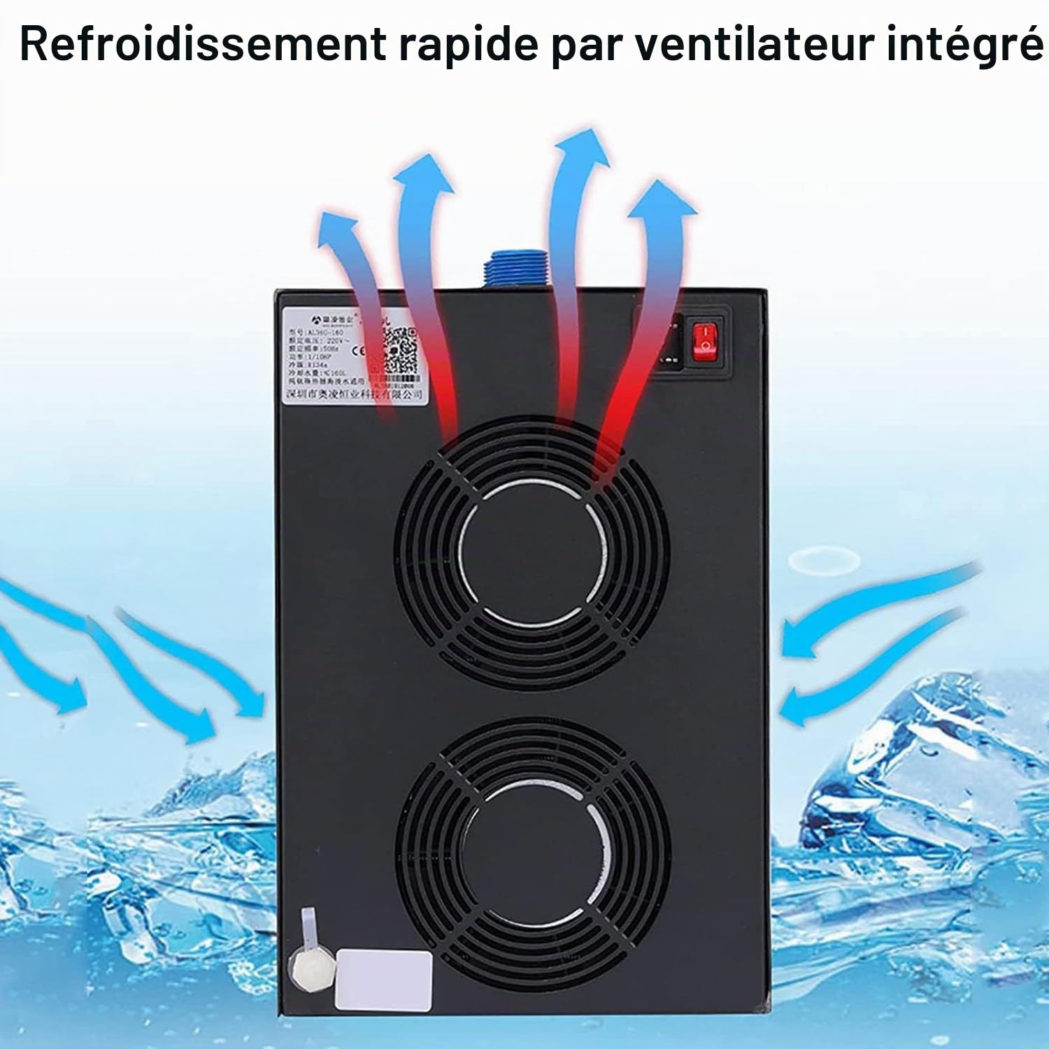 160L/300L/500L Refroidisseur d'eau D'aquarium,Thermostat D'aquarium,Fish Tank Chiller Refroidisseur De Réservoir Poisson,pour Culture Hydroponique d'eau Salée/d'eau Douce 300L