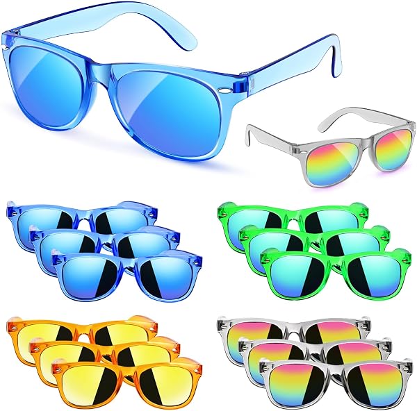 Rugort Kids Sunglasses Bulk Party Favors - Boys Girls Sunglasses for Kids Age 3-8, Neon Sunglass with UV400 Protection, 