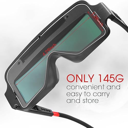 Miniatura 3 de Leumoi 2 gafas de soldadura de oscurecimiento automático, gafas de soldadura alimentadas por energía solar, 2 sensores, de seguridad, atenuación