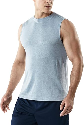 TSLA Paquete de 1 o 3 camisetas sin mangas para correr para hombre, camisetas atléticas de rendimiento muscular, Dry Fit para entrenamiento y