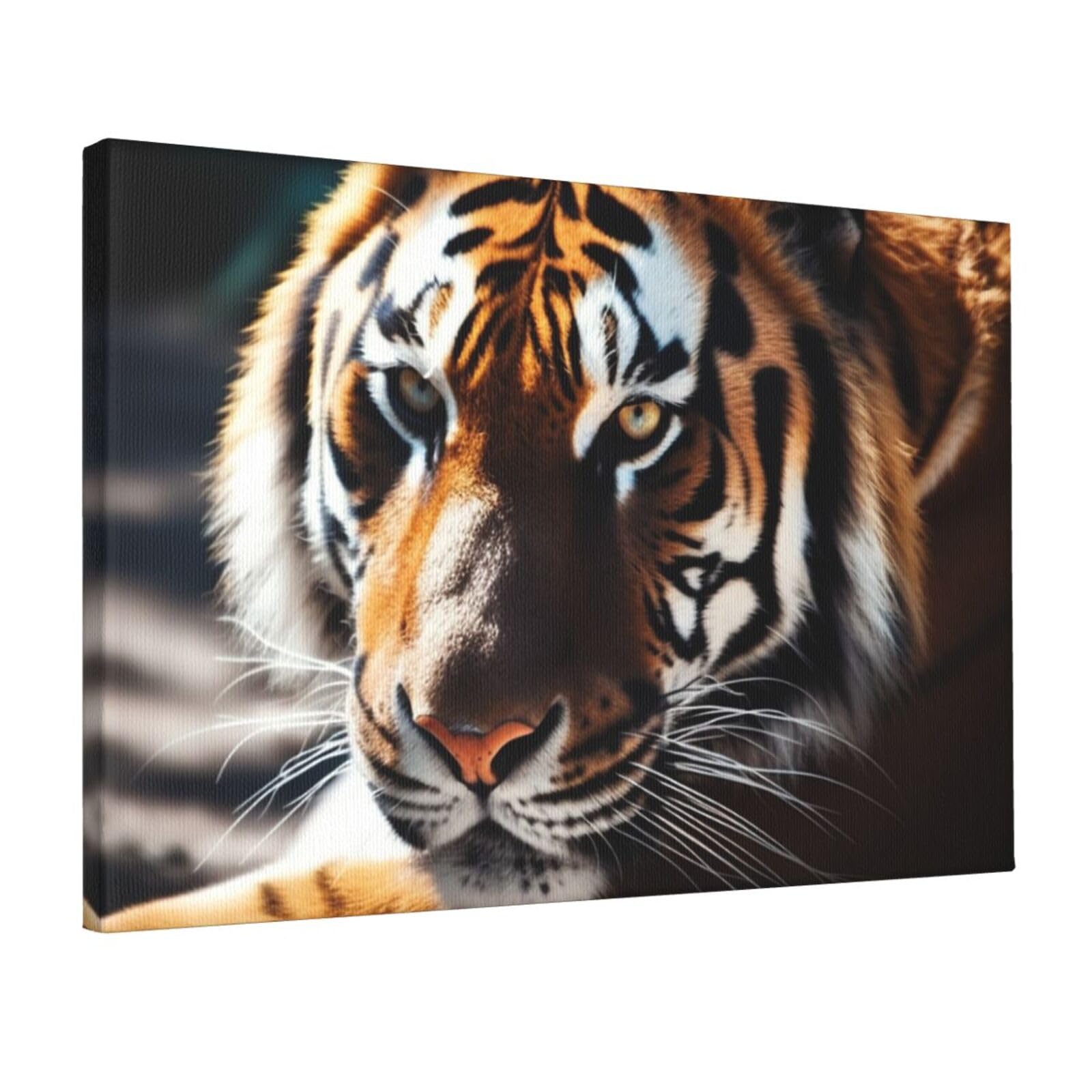 Canvas Wall Art for Living Room Wall Decor 12"x18" Modern Artwork Painting Pictures Hanging Canvas Prints Wild Animal Tiger Aesthetic Wall Art for Bedroom Bathroom Office Wallart Decor