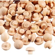 200 Pieces Wood Plugs and Screw Hole Covers - Mushroom Button Caps for Locking Hardwood Holes 3/16 Inch