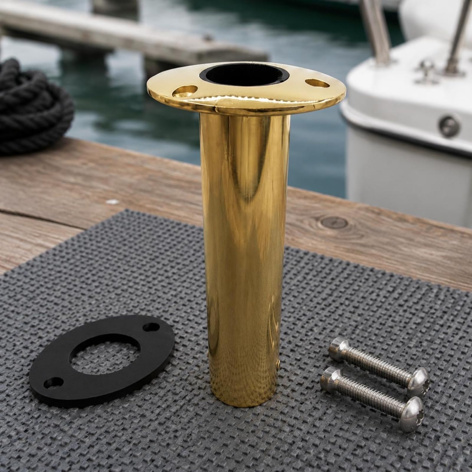 Harilla Portacanne da Barca Portacanna Supporto Porta Canna Tubo da Pesca in Acciaio Inox 316 Struttura Marina Anticorrosione E Alloggiamento Solido per
