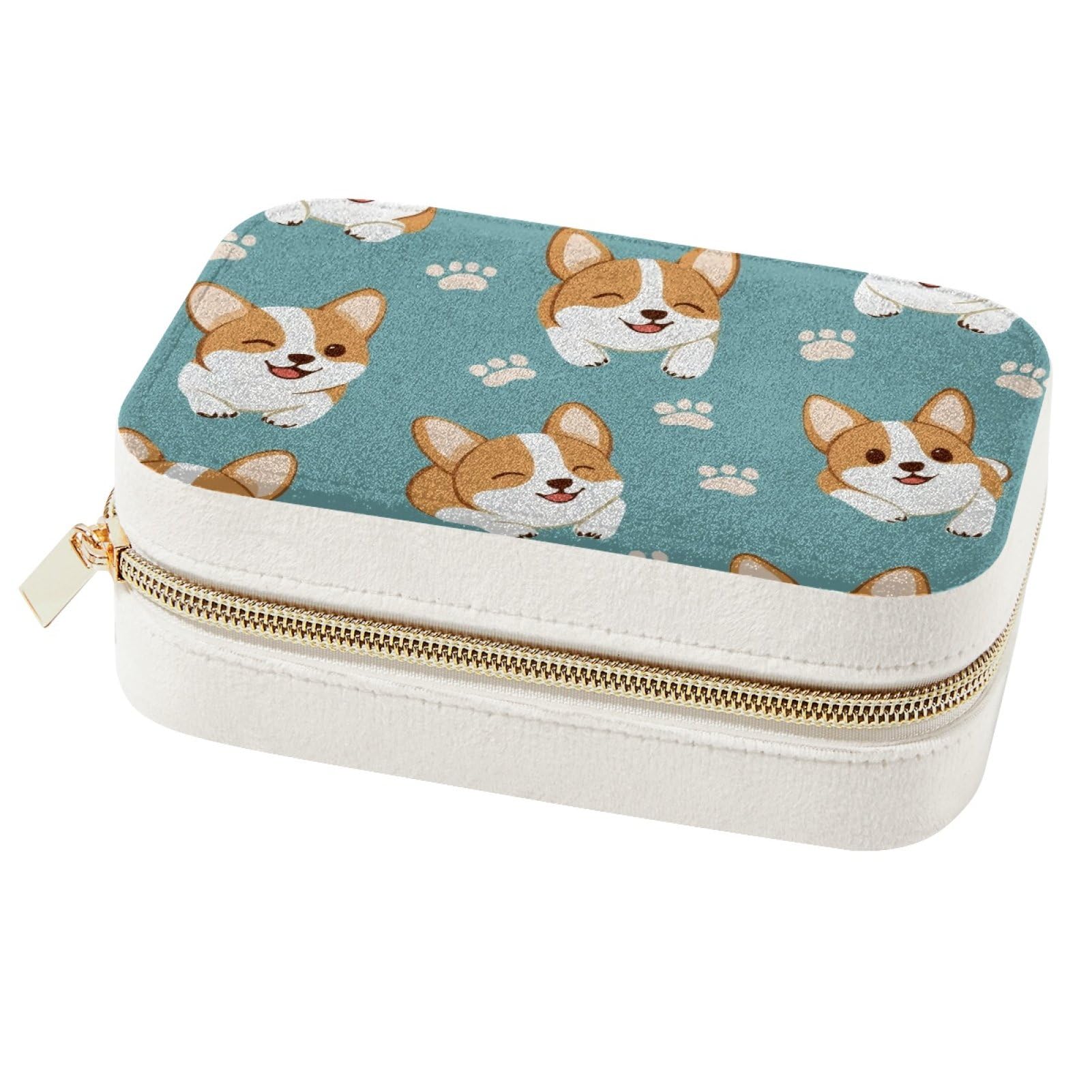 Organiseur de bijoux de voyage Happy Corgis Paw contre la perte de vos boucles d'oreilles