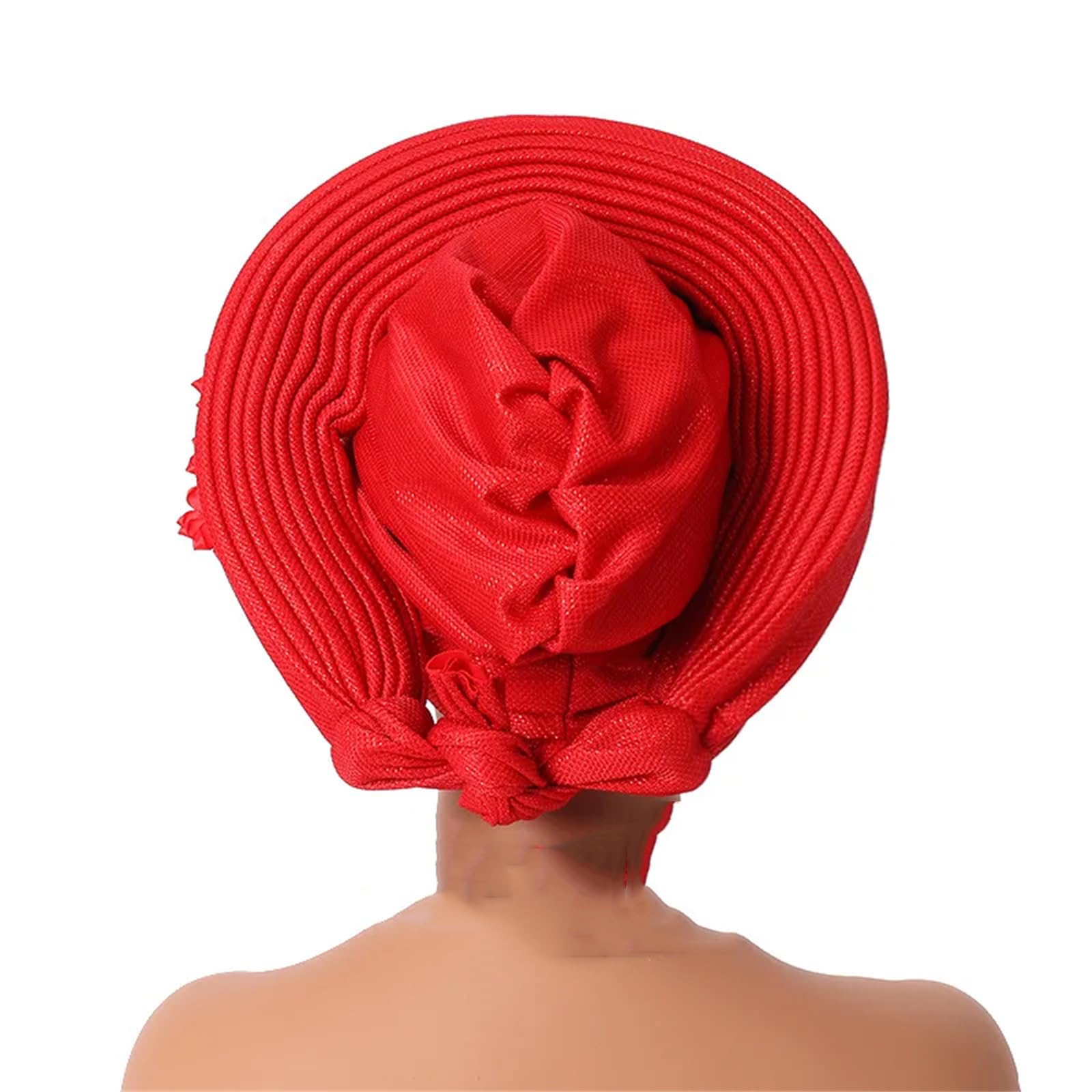 Turbante africano de Nigeria, lazos para la cabeza con flores, para mujer, para boda, fiesta, gorra