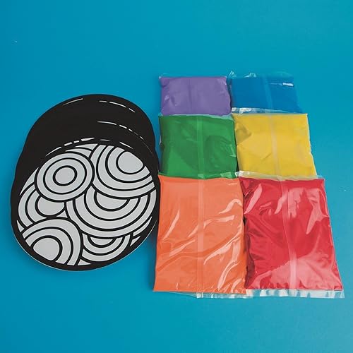 Miniatura 2 de S&S Worldwide Kit de manualidades de arena de mandala de terciopelo, incluye mandalas de aglomerado autoadhesivas, 9 libras de arena de colores