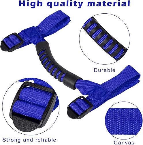 Vista 40 de 4 asas de agarre de barra antivuelco para Jeep Wrangler YJ TJ JK JKU JL JLU Sports Sahara Freedom Rubicon X & Unlimited 1995 - 2020 Negro