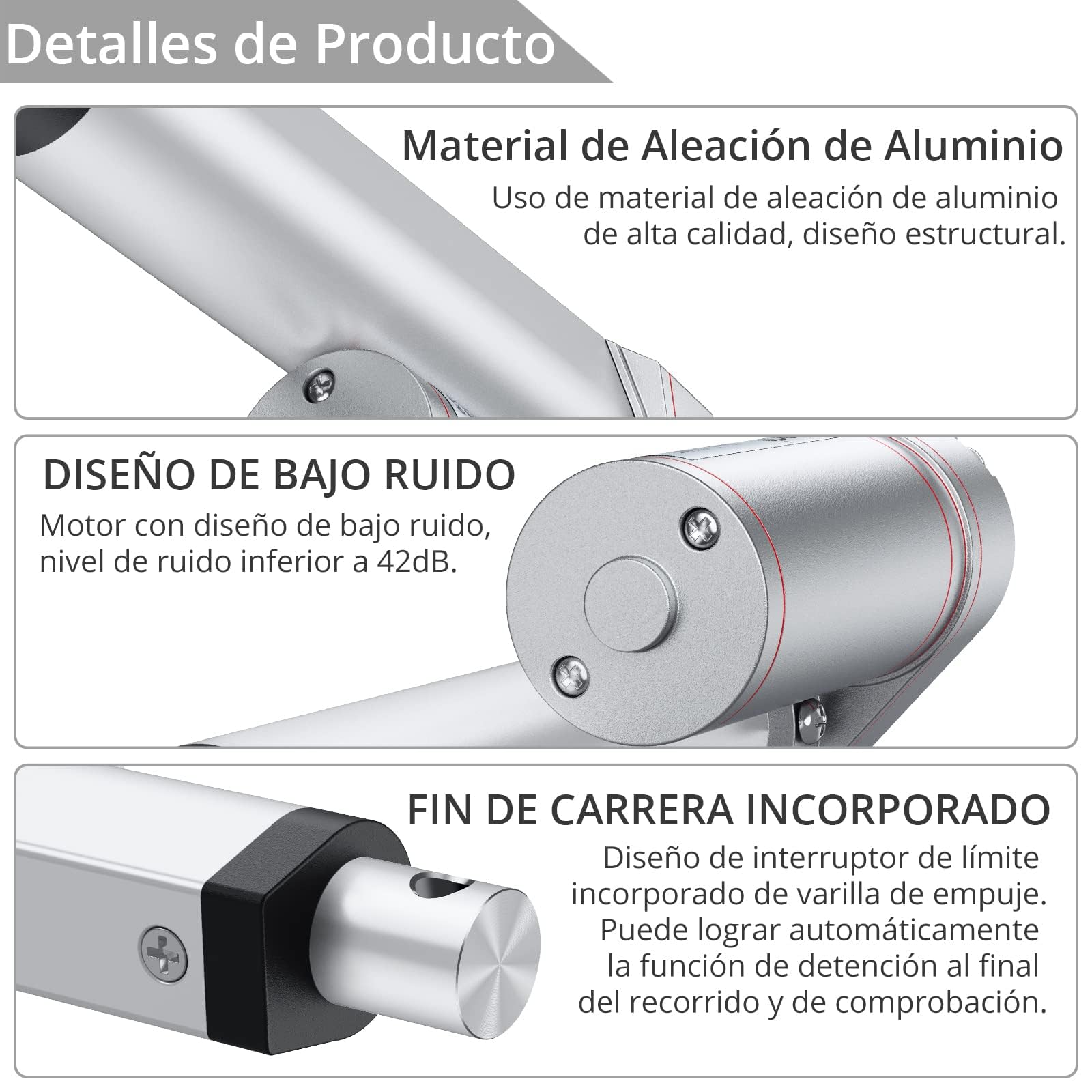 Justech DC 12V Actuador Lineal Motor 750N 100mm Para Auto RV Abridor Eléctrico de Puerta Construcción de Maquinaria Agrícola Industrial Vehículo de Barrido Limpios Buques de Carga y Otras Aplicaciones