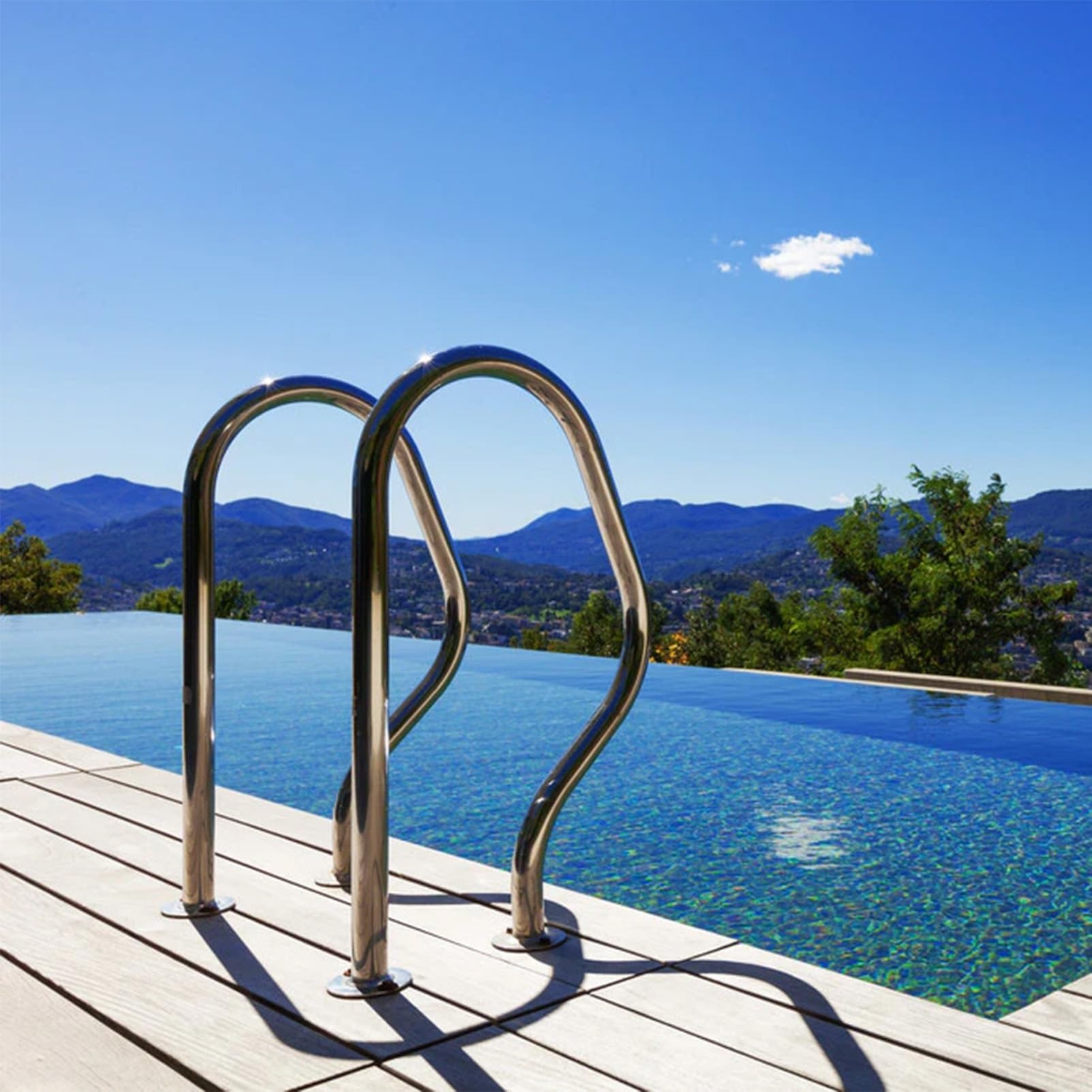 Barandillas De Piscina De 2 Piezas, Barandillas De Piscina, Barandillas De Escaleras De Piscina De Acero Inoxidable 304, Manijas De Piscina Fáciles De Instalar, Barandillas De Entrada Seguras A La Pis