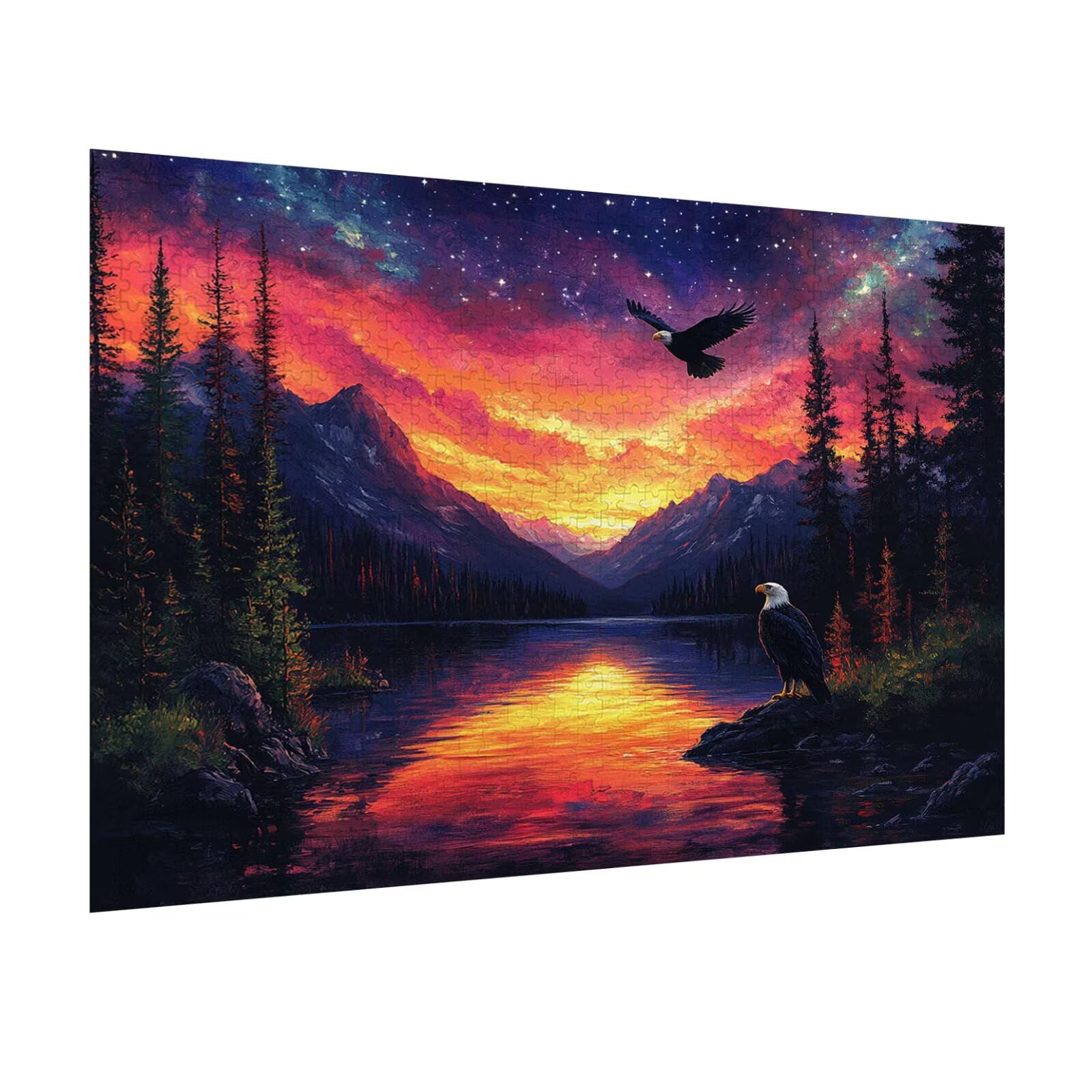 1500 sztuk puzzli dla dorosłych ptaków, wymagające gry logiczne, n-613 | Puzzle dla dorosłych, gwiaździste niebo, litery z tyłu, ciasne dopasowanie puzzli, zajęcia rodzinne, wystrój domu