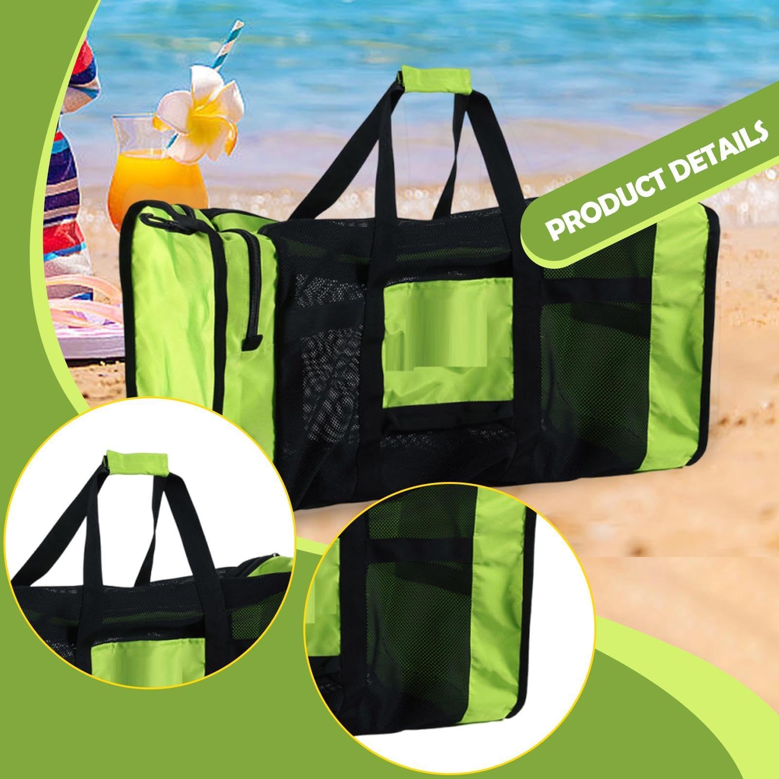 Generic Borsa da viaggio in rete, borsa per attrezzatura subacquea, con cerniera, traspirante, capacità, da spiaggia per piscina, snorkeling, sport, Verde