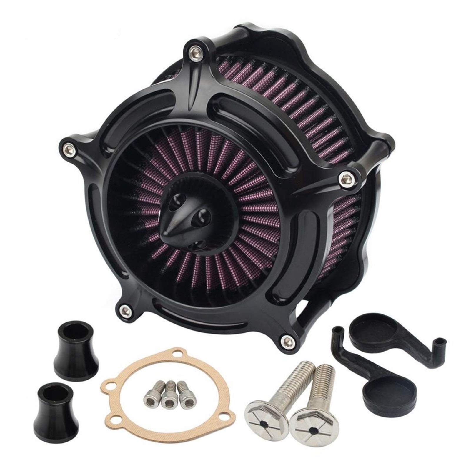 Czarny turbinowy filtr powietrza Spike motocyklowy system filtra dolotowego, dla Harley, Sportster XL Iron 883 XL1200 48 72 1991-2019