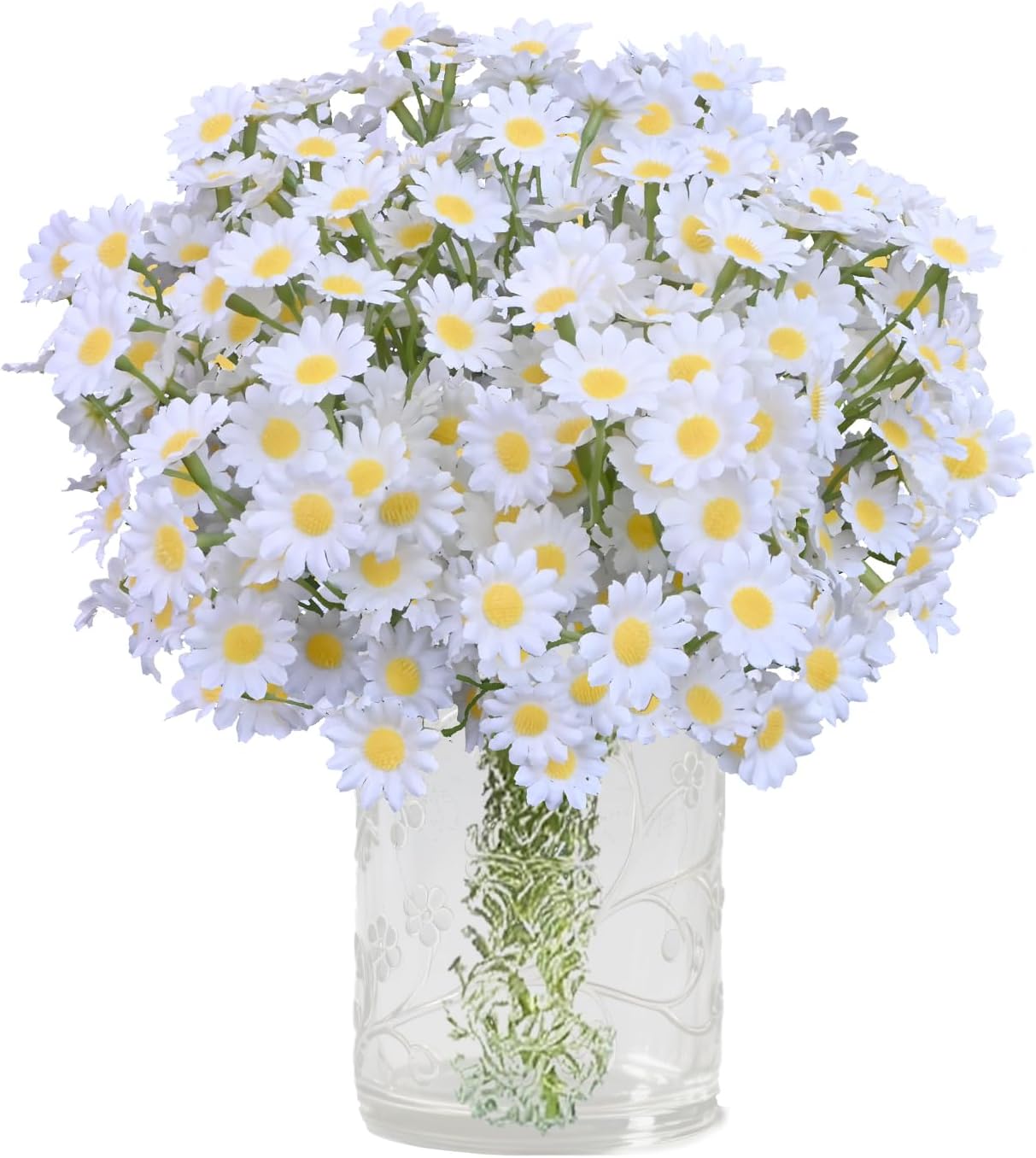 Artificial Daisy Flowers 18Pcs Small White Fake Daisies Flowers 3 Bundles 10 Inch Realistic Faux Silk Tiny Daisy Flowers for Home Garden Vase Wedding DIY Home Party Decor