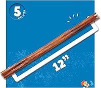 Vista 5 de Jack&Pup Palitos Bully Estándar de 12 Pulgadas para Perros Medianos y Grandes (Paquete de 5) Masticable para Perros de Un Solo Ingrediente Palito