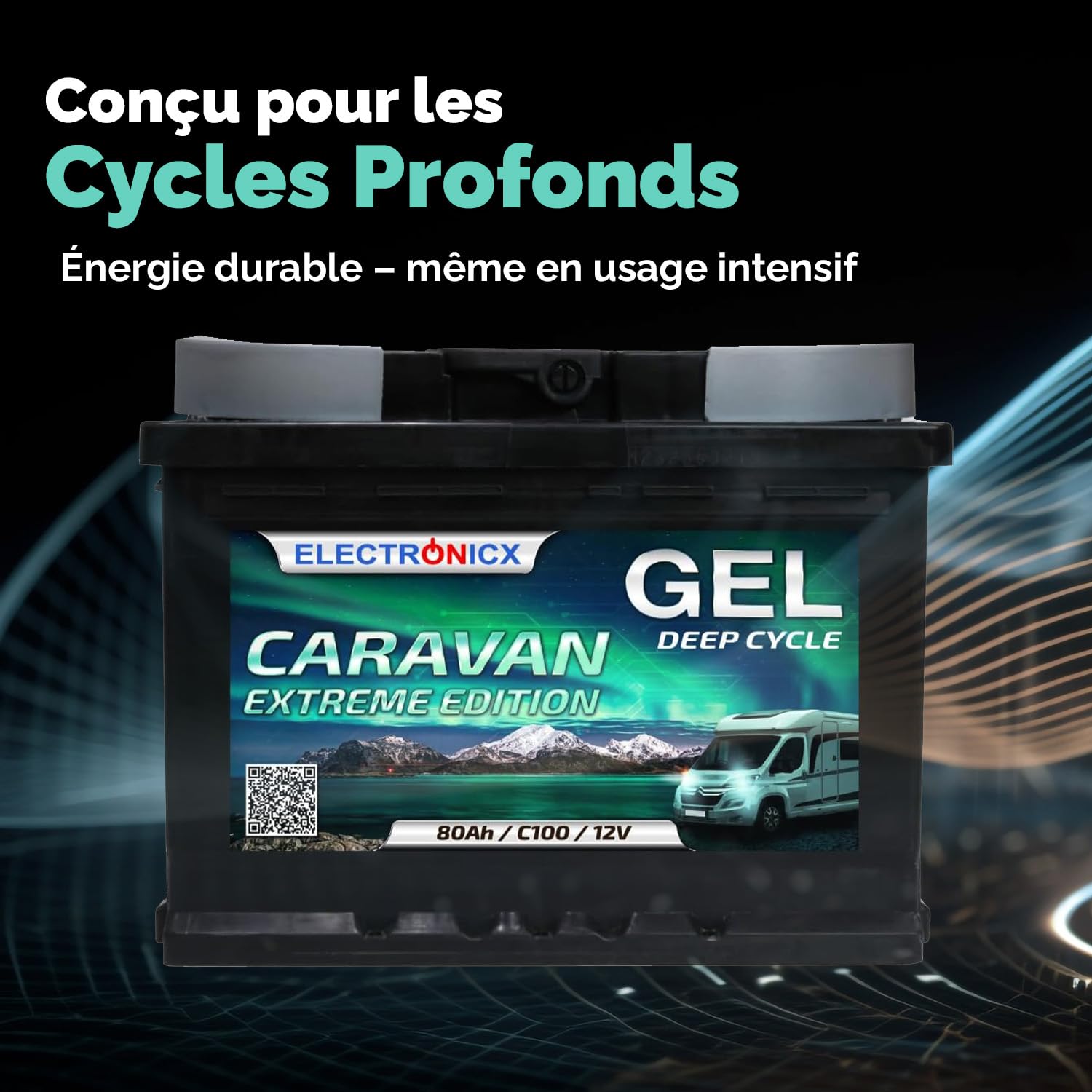 Batterie Gel 100Ah Caravan-Edition - Parfaite Pour Camping, Solaire Et Véhicules | Décharge Lente | 12V