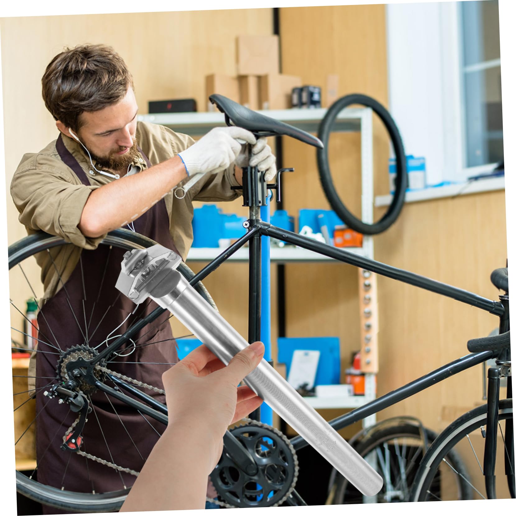 HANABASS 2 Pièces Tige De Selle Tige De Selle pour Vélo Vélos Tige De Selle Tige De Selle De Remplacement VTT Engrenage Fixe Tige De Selle en Métal Barre De Vélo Réglable Tige De Selle