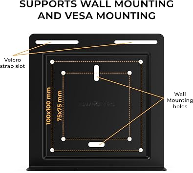 HumanCentric Universal Wall and VESA Mount, Adjustable Strap for Small Computers, UPS Units, Cable Boxes, Modems and Other Electronic Devices, Mounts on The Wall or Back of a Computer Monitor