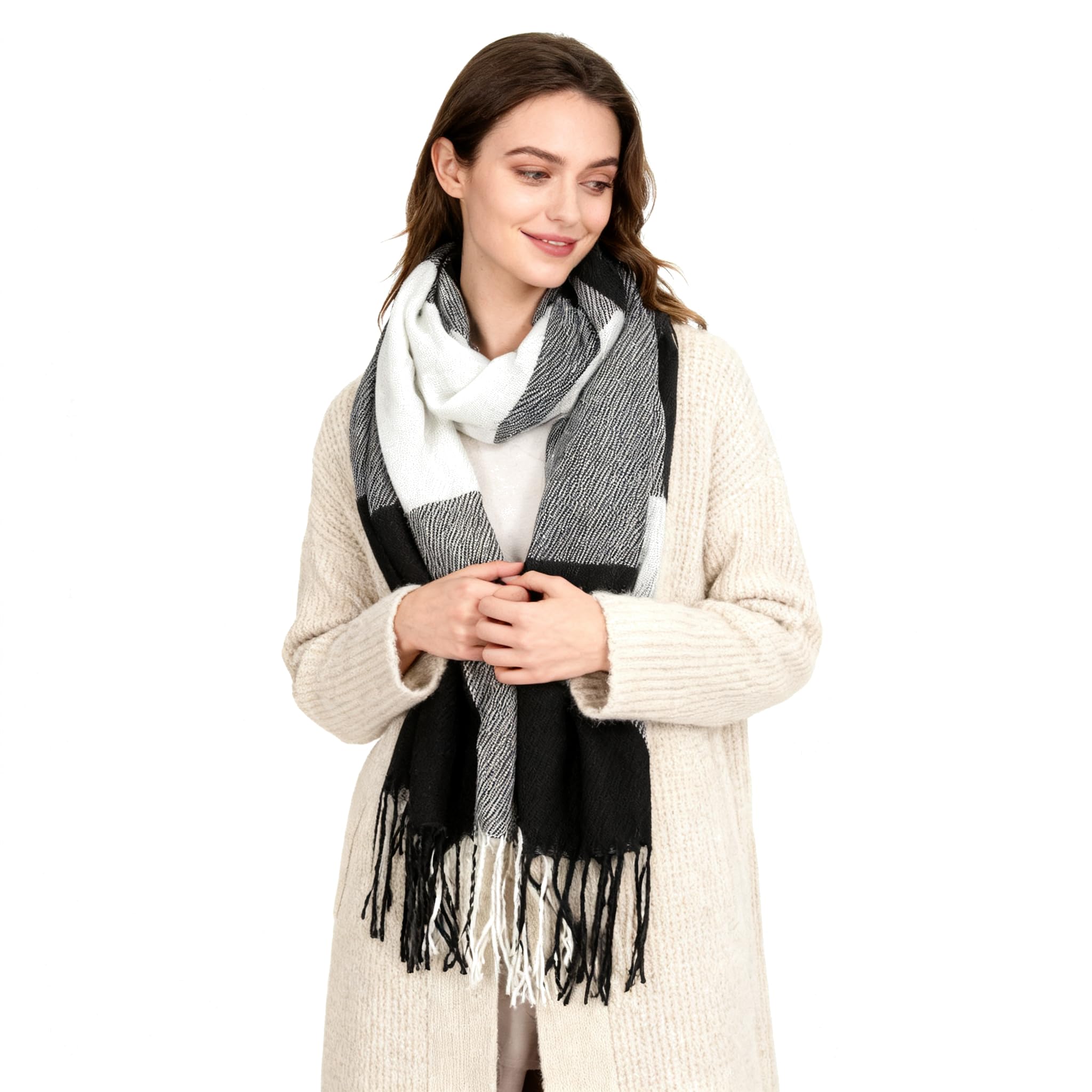 Miss Lulu Ladies Scarves Winter Warm Tartan Shawls Cashmere Feel Wraps for Women