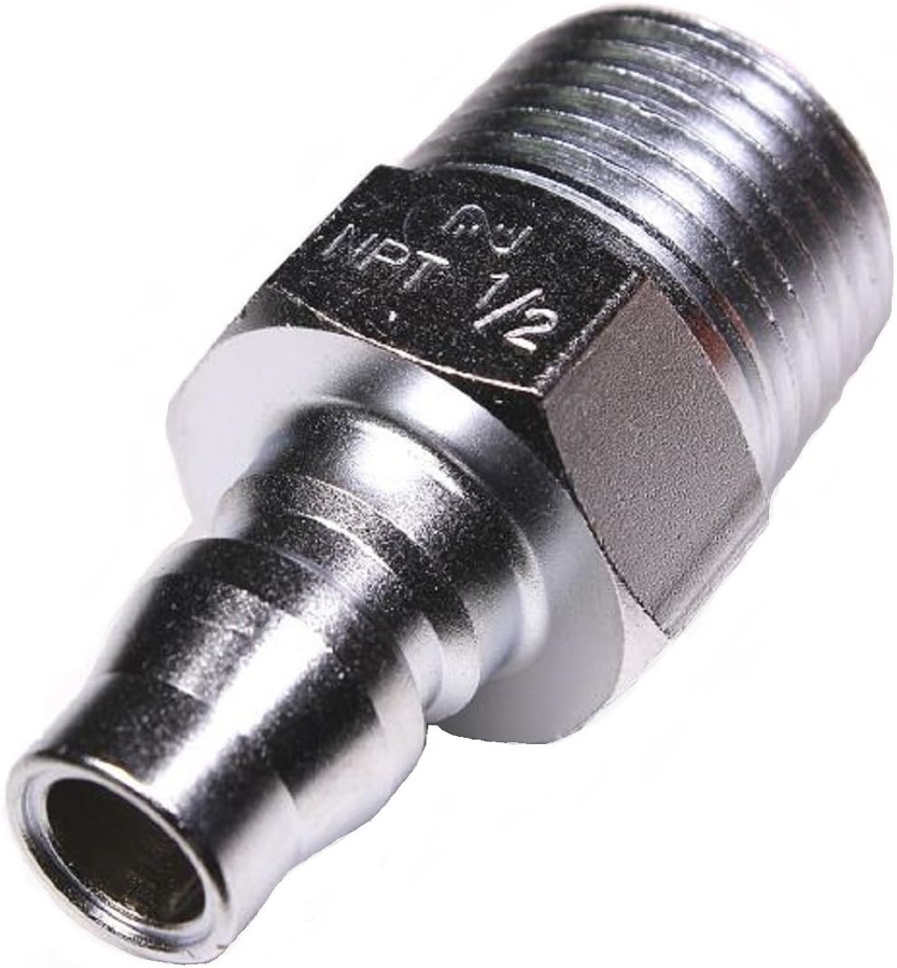 Nitto Kohki Hi Cupla 40PM-NPT Quick Connect Pneumatic Coupler Plug, 1/2" Size, Male, NPT Thread, 218 PSI, Steel