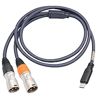 Vista 9 de Cable de audio USB C a doble XLR macho de 10 pies - Cable de audio USB C a XLR de alta fidelidad de 32 bits/384 Khz para conexión de teléfono a