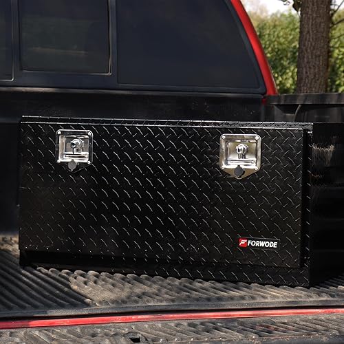 Miniatura 6 de FORWODE Caja de herramientas para camión de 36 pulgadas, caja de herramientas de remolque resistente de aluminio, caja de herramientas para