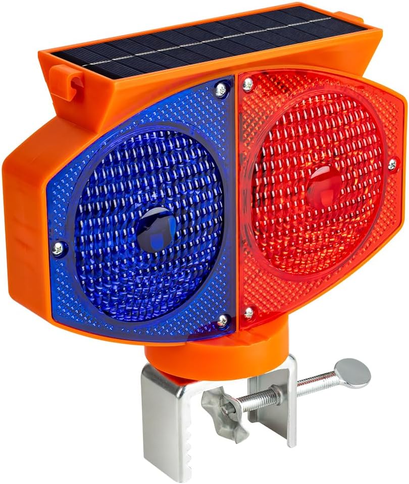 ソーラーストロボ警告灯、3つの動作モード両面赤青フラッシュ交通