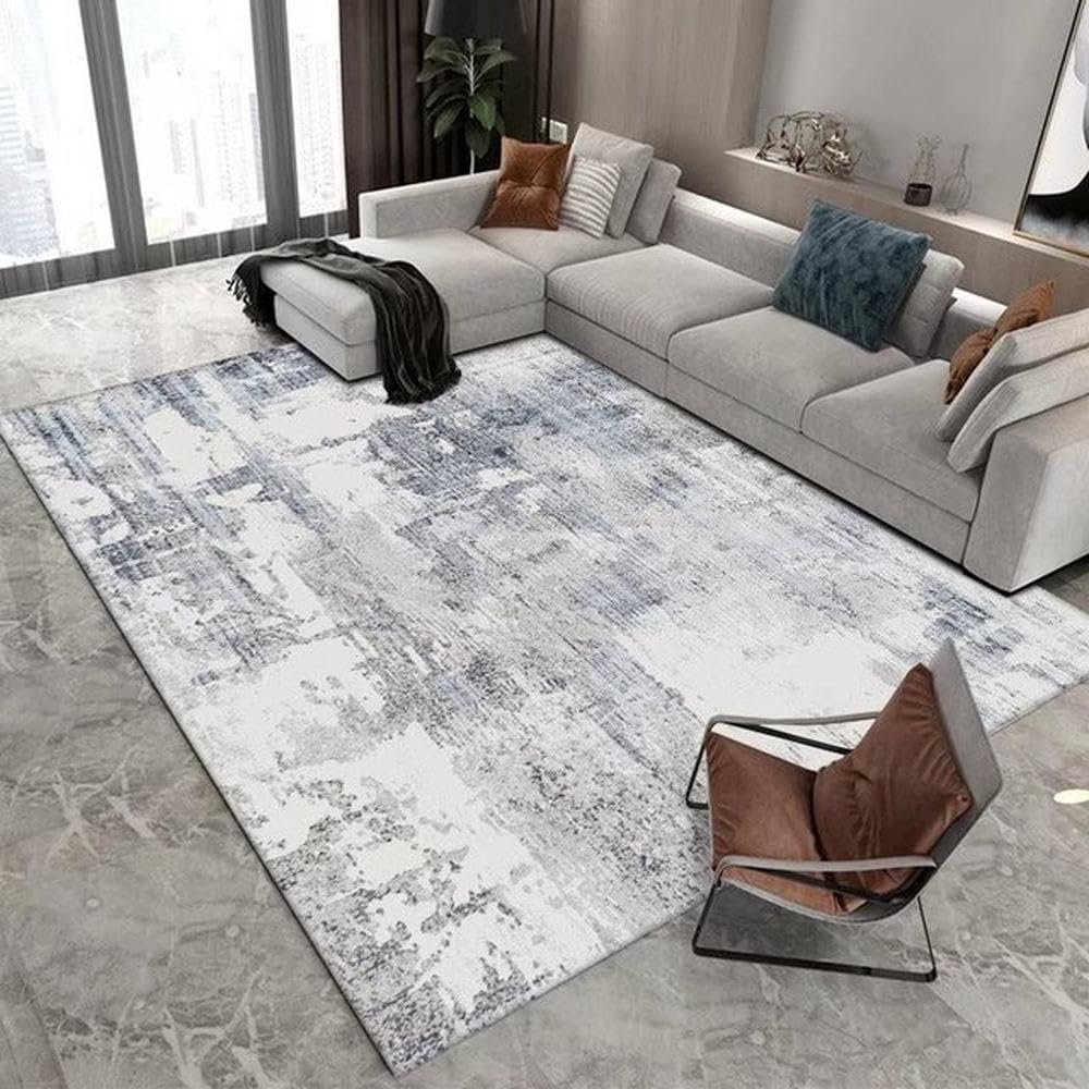 Tapis de chambre moderne en flanelle gris clair et vert pour réchauffer votre salon