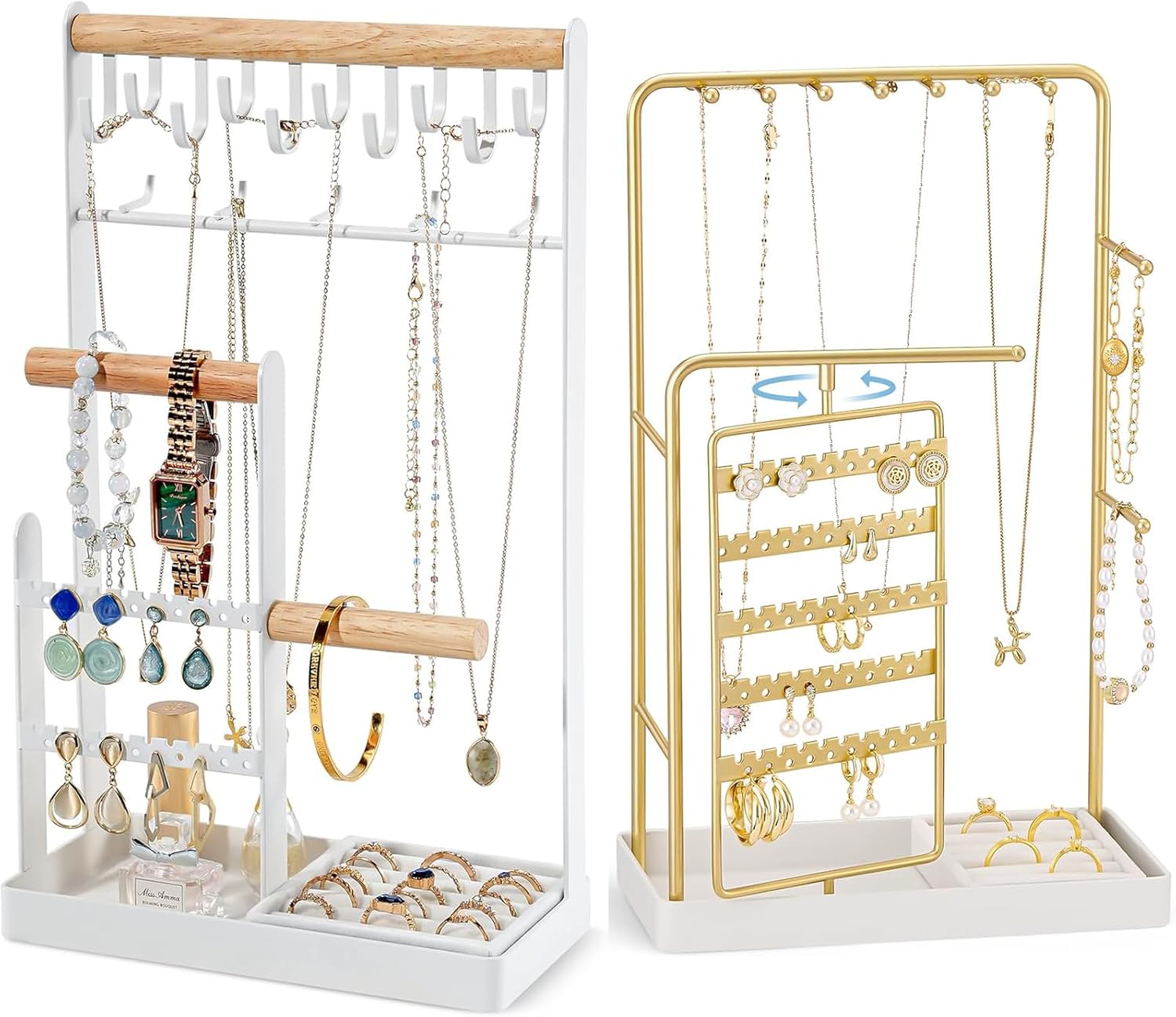 ProCase 4 Tiers Jewelry Stand Bundle with Jewelry Display Stand Holder