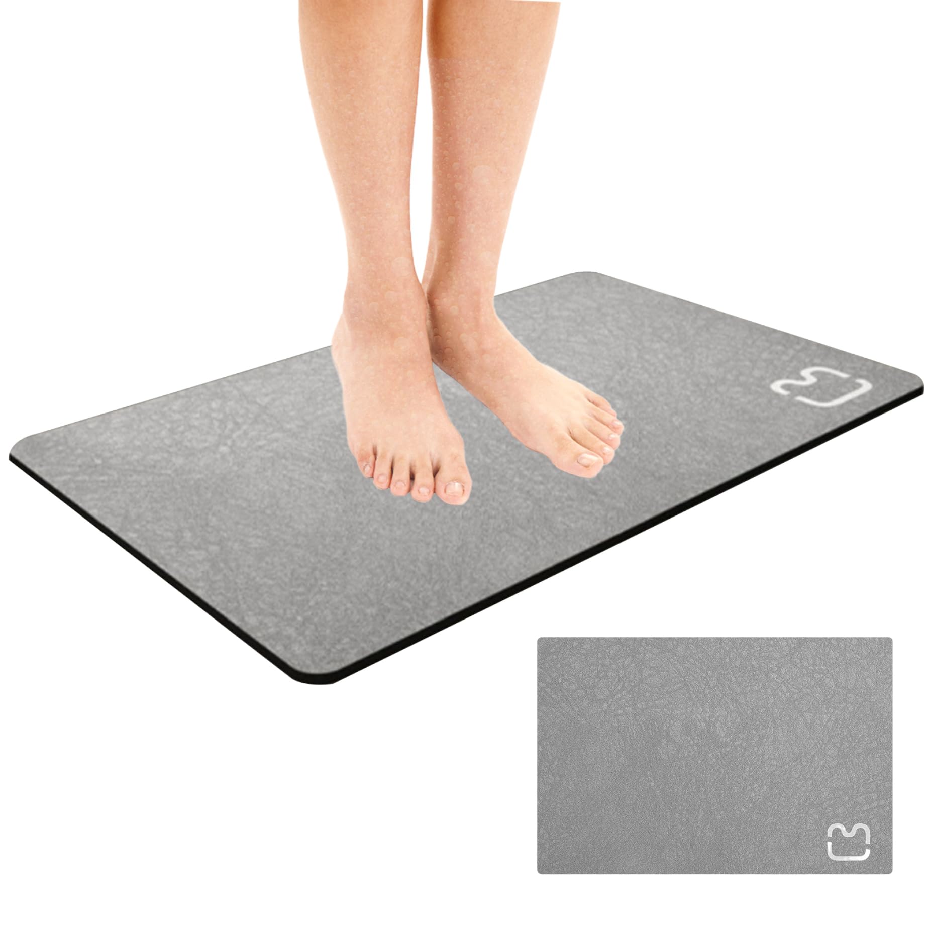 Tapis de bain doux en pierre pour sortie de douche familiale sécurisée