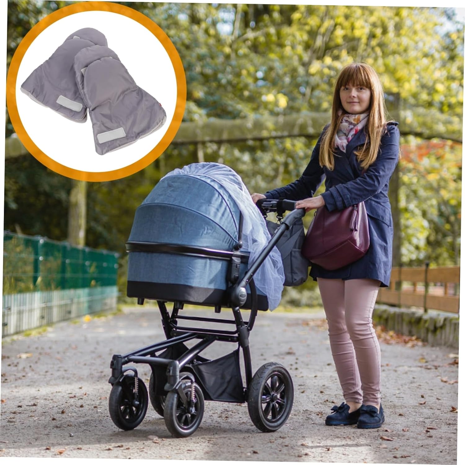 Long-lasting Warm Fleece Gloves Pushchair Hand Warmers for Cold Weather