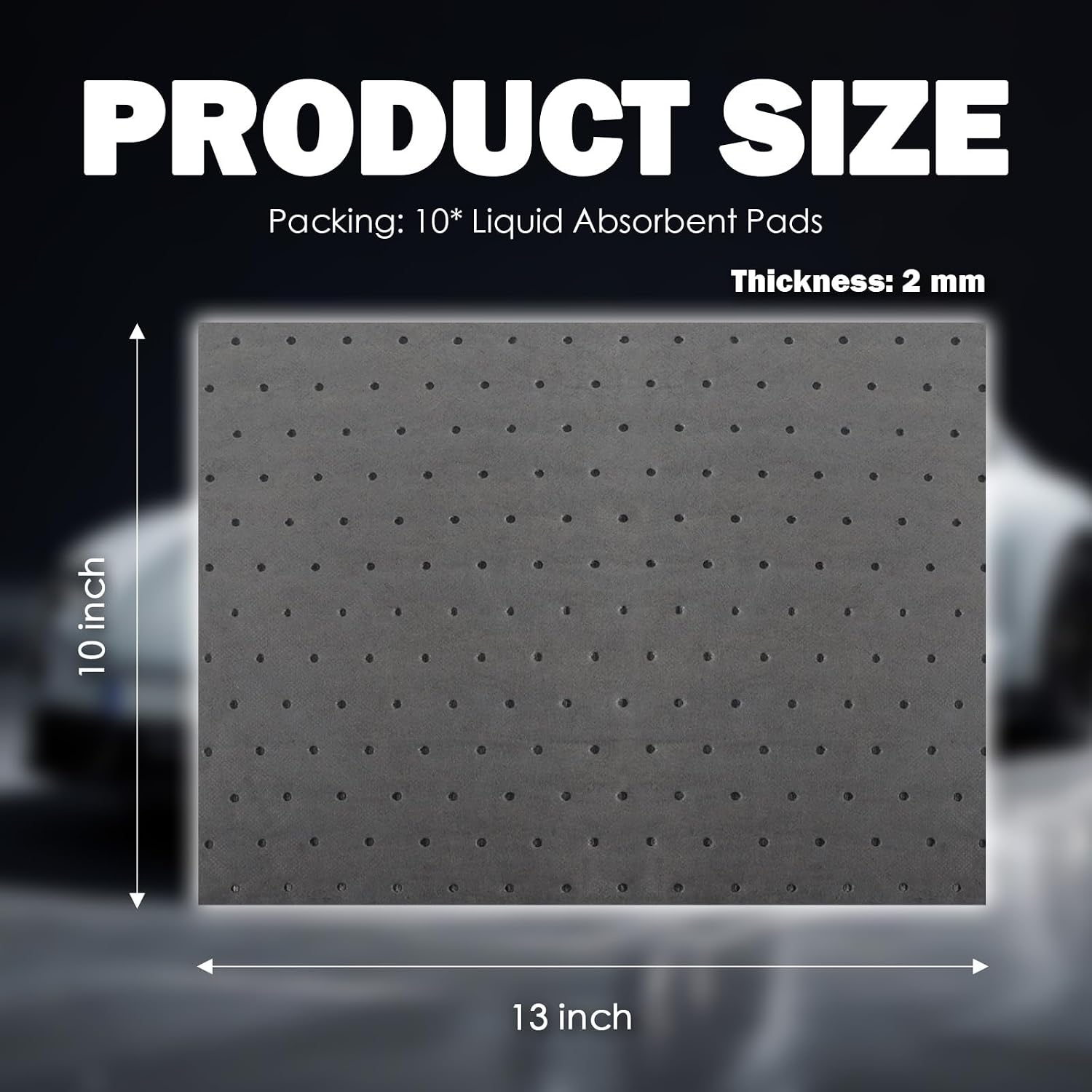 10PCS 13"x10.1" Car Oil Absorbent Pads,Reusable Cars Oil Mat for Absorbing Oils and Various Fluids,Essential Cars Oils Spill Mat Car Accessories for Workshop/Garage