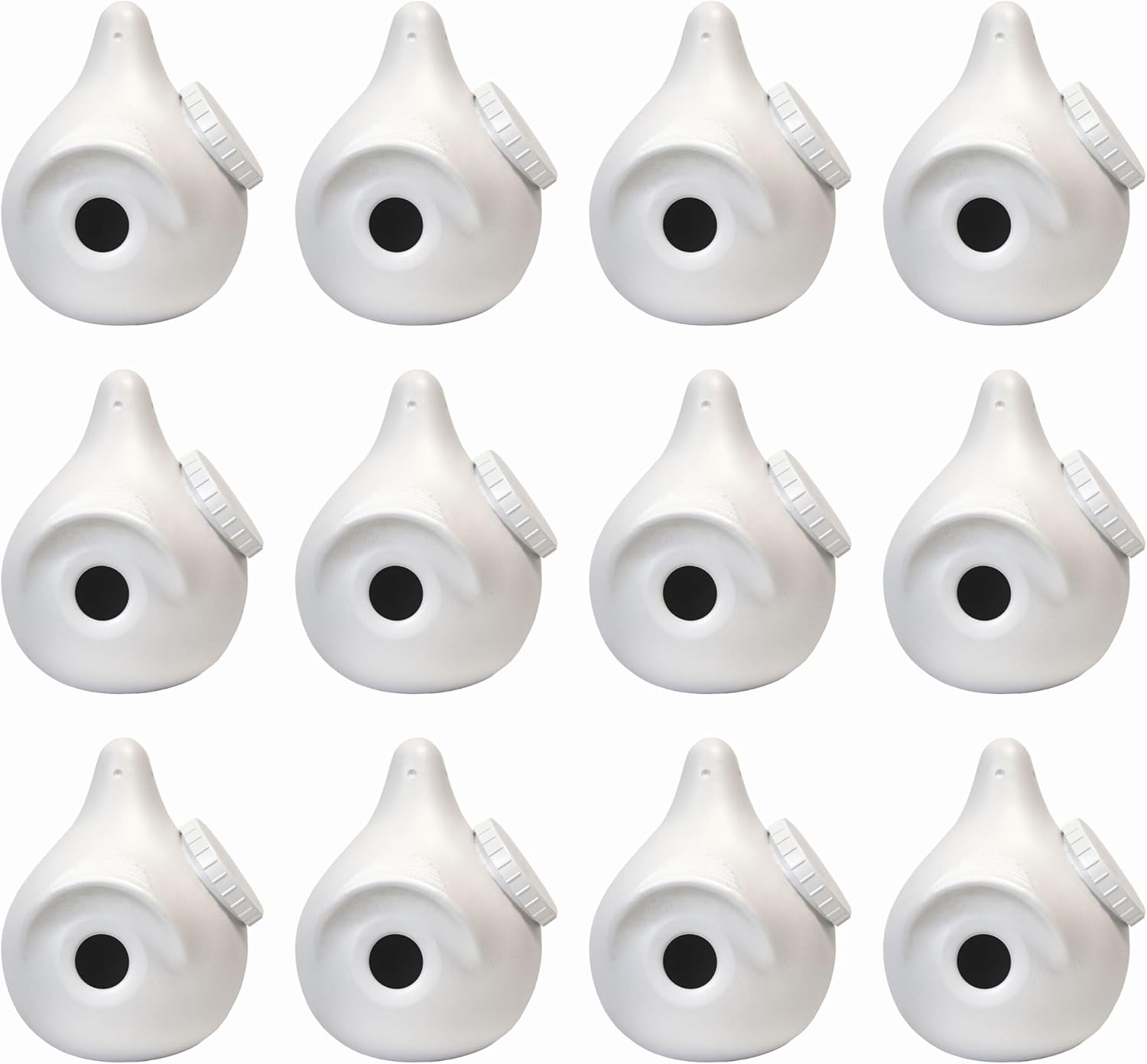 Troyer’s Birds’ Paradise SuperGourds Set of 12 with Round Entries – Durable, White Plastic Purple Martin Gourds with 2” Entry Holes & Side Access Ports for Easy Cleaning