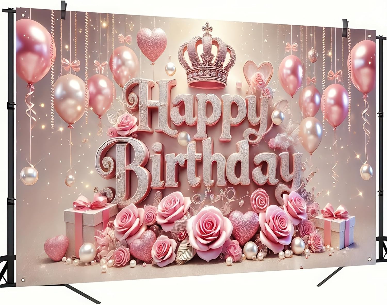 BlissYard Birthday Party Decorations for Women Birthday Banner 70x43 Inch image 4