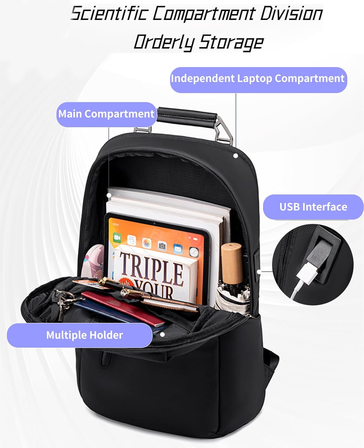 Arctic Hunter Office Laptop Backpack for Men 20L Business Backpack with USB & Type C Charging Port 15.6" Shock-proof Laptop Bag Crash Cushion Pad Premium Handle For Commute 13 71OGzcvaCpL. SL1500