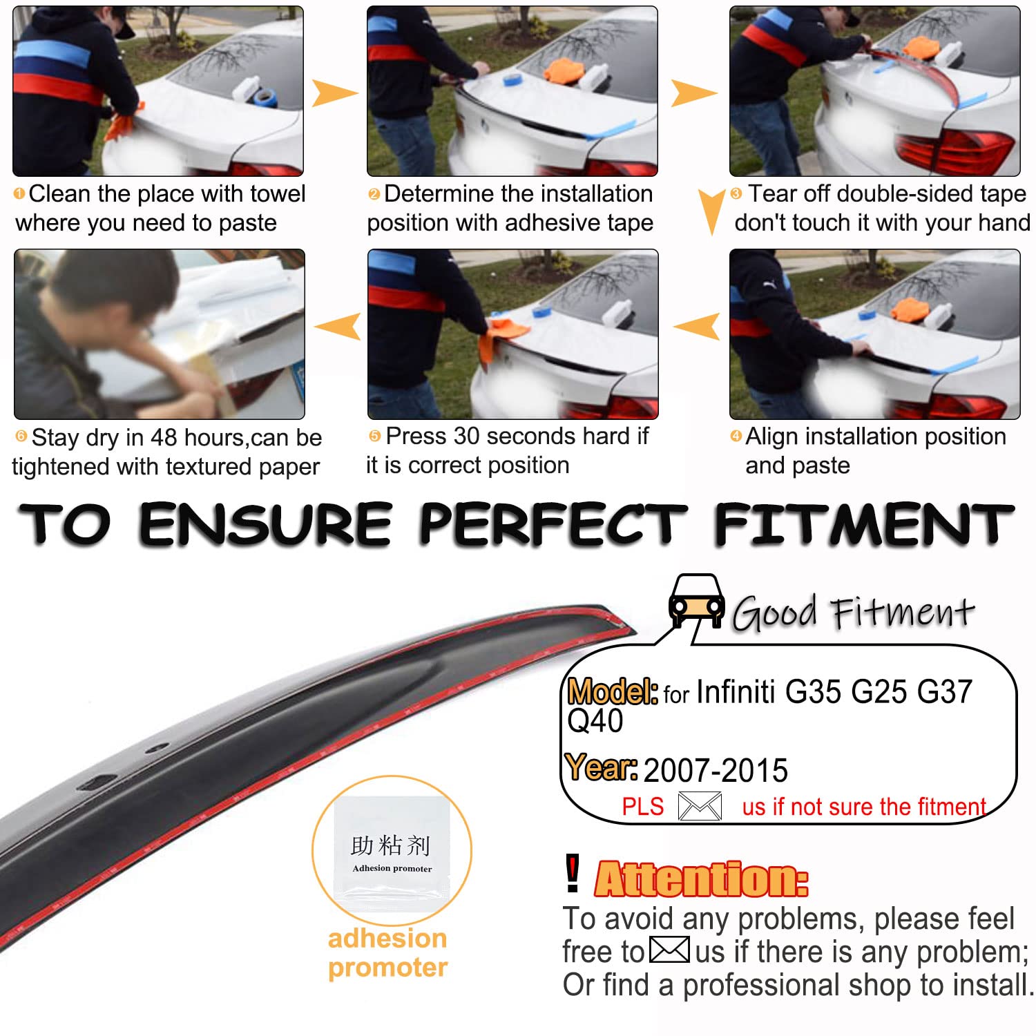 Buy MCARCAR KIT Carbon Fiber Trunk Spoiler for Infiniti G35 G25 G37 Q40