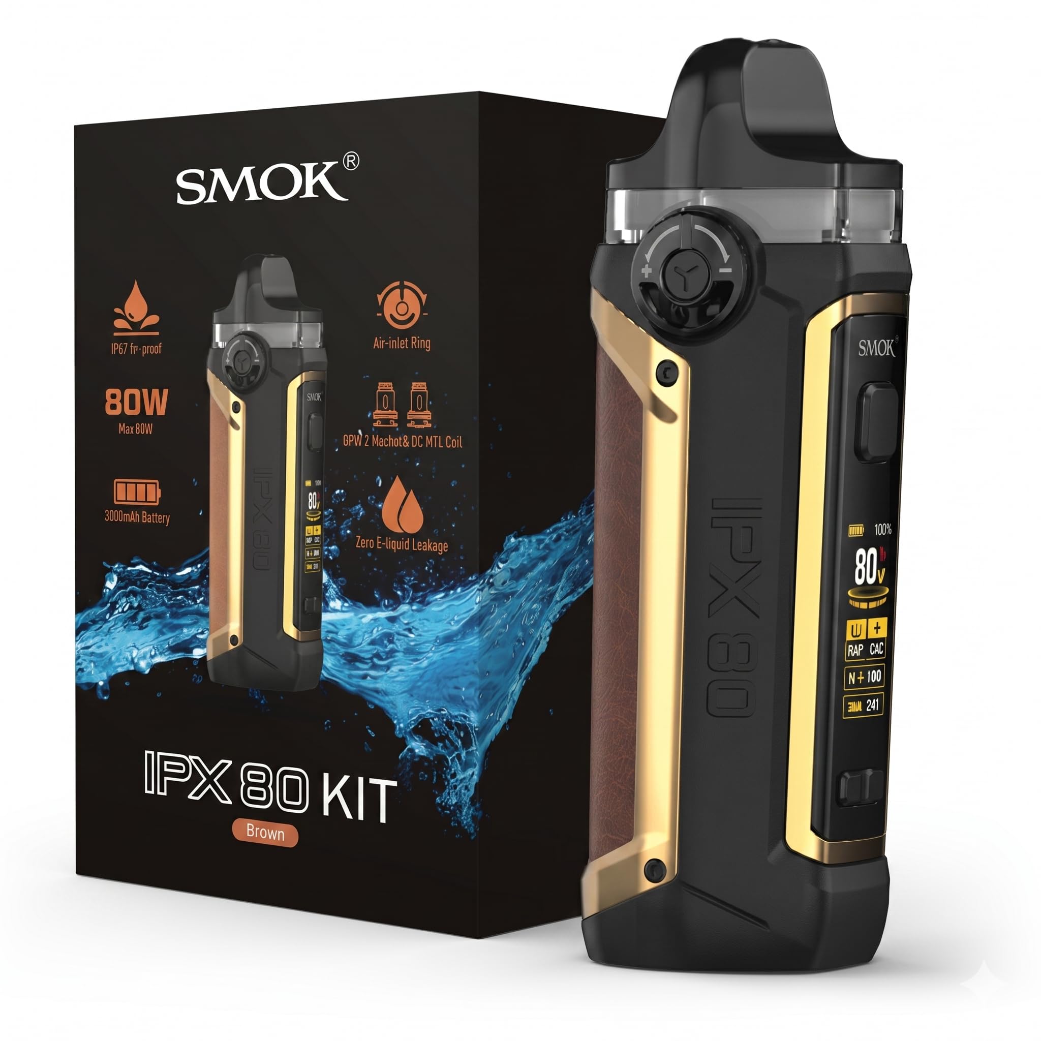 SMOK IPX80 Refillable POD Vape Kit [Brown]
