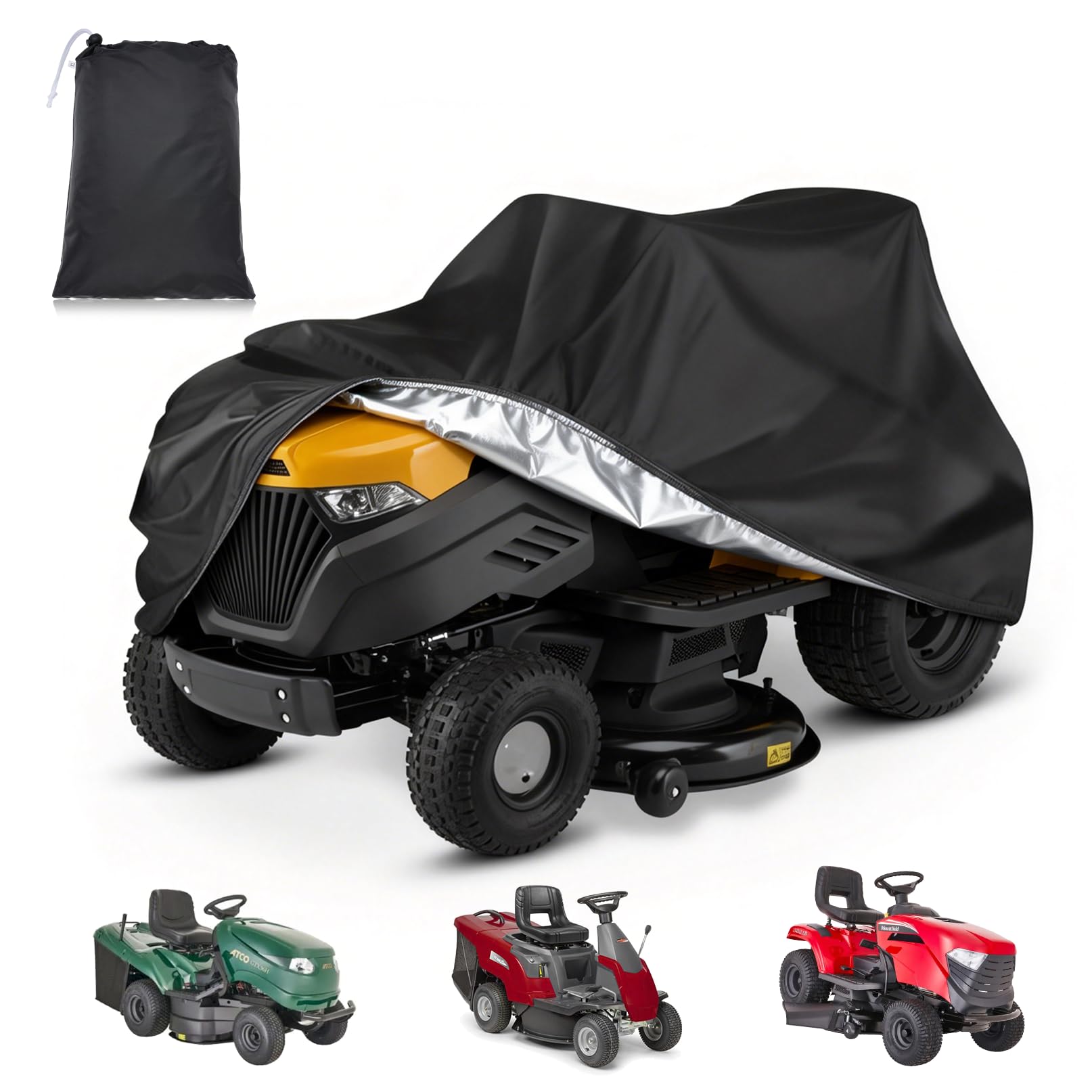 Housse tracteur tondeuse 183x137x117cm bâche protection imperméable Oxford 420D