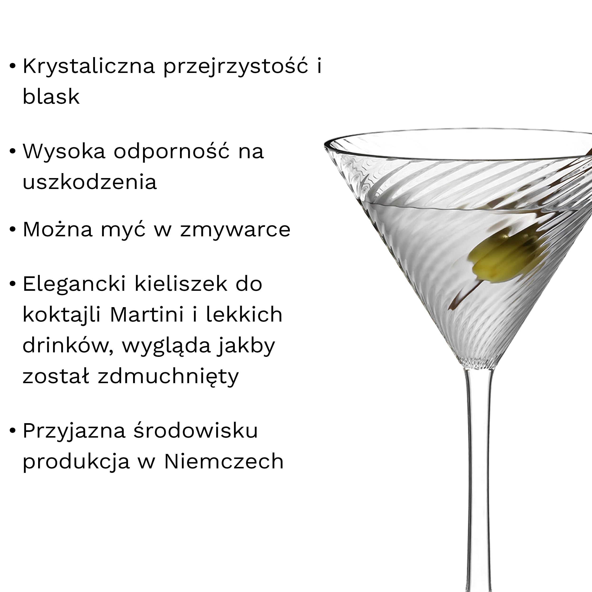 Stölzle Lausitz Berlin zestaw 6 misek koktajlowych 229 ml – eleganckie szklanki do koktajli ze szkła kryształowego w stylu art deco – szklanki do drinków idealne do Martini i krótkich drinków – nadają