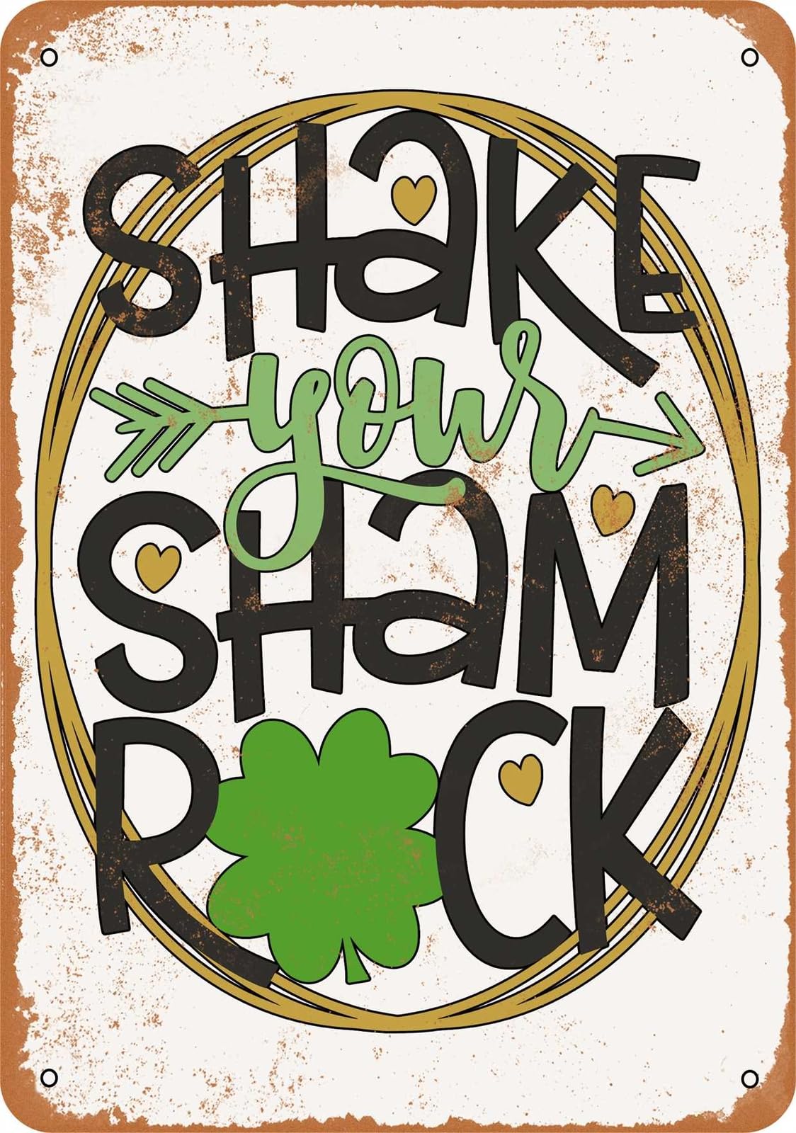 Miaomansenstore Metal Sign - Shake Your Shamrock - Vintage Look Home Decor