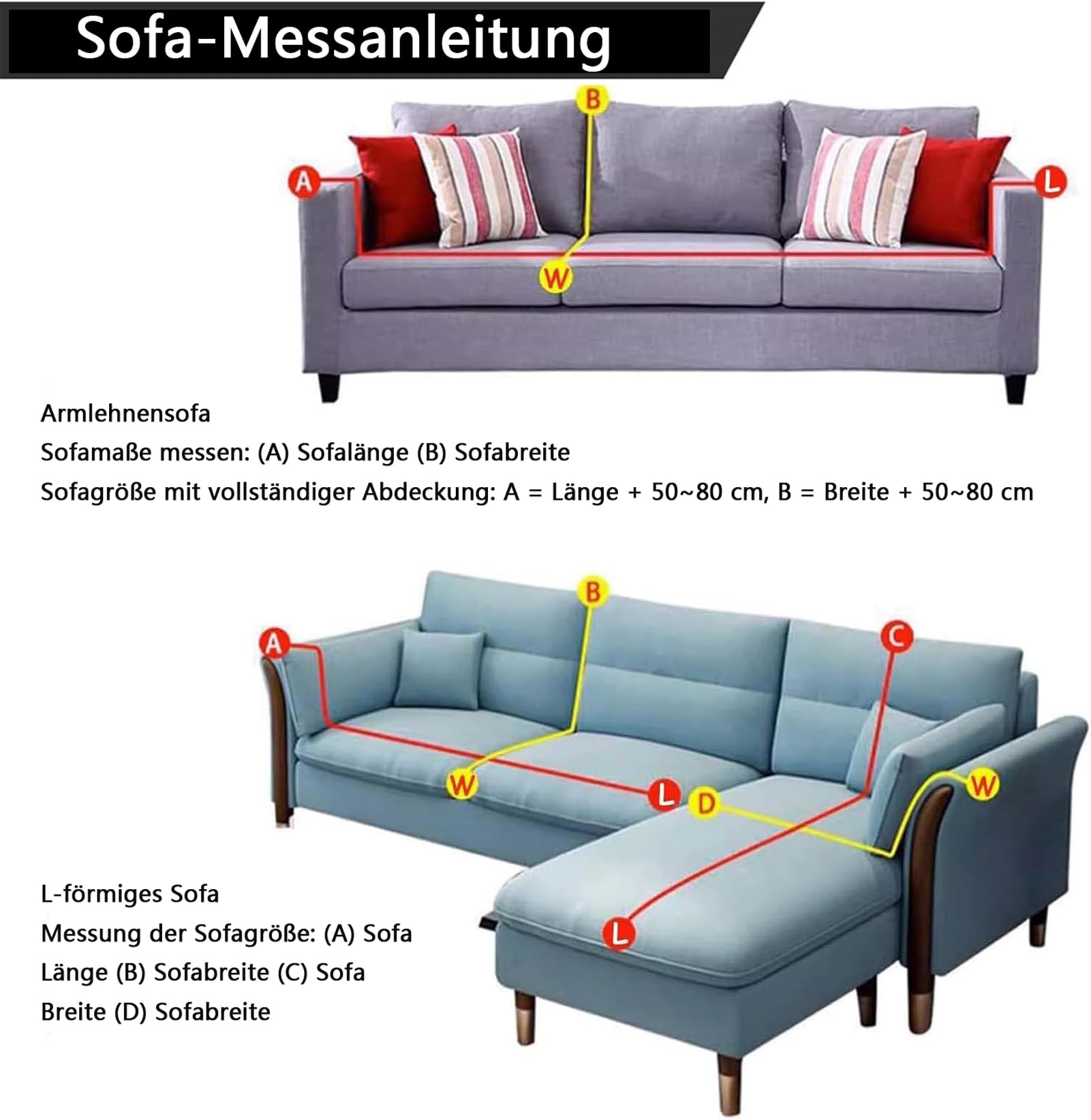Copridivano impermeabile per divano da 3 e 4 posti, antiscivolo, in ciniglia, protezione versatile per tutte le stagioni, 180 x 360 cm, ideale per proprietari di casa e animali domestici