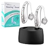 Hearing Aids for Seniors, Hearing Aids Rechargeable with Noise Cancelling and Volume Control, Hearing Amplifier for Adults Hearing Loss, Portable Behind-the-Ear Hearing Aid Headphones