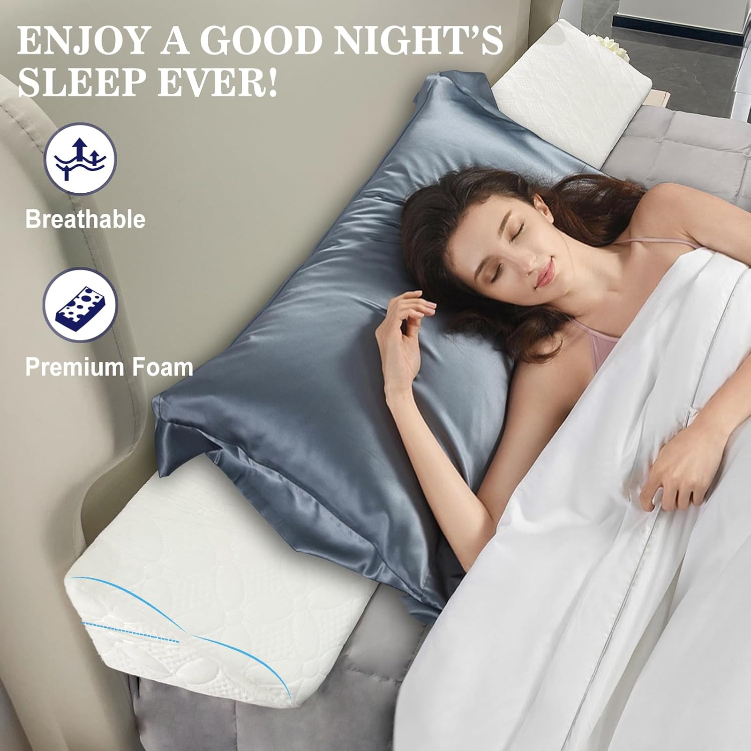 Bed Wedge Pillow Headboard, Ultra Soft Wedge Gap for Martinique Ubuy