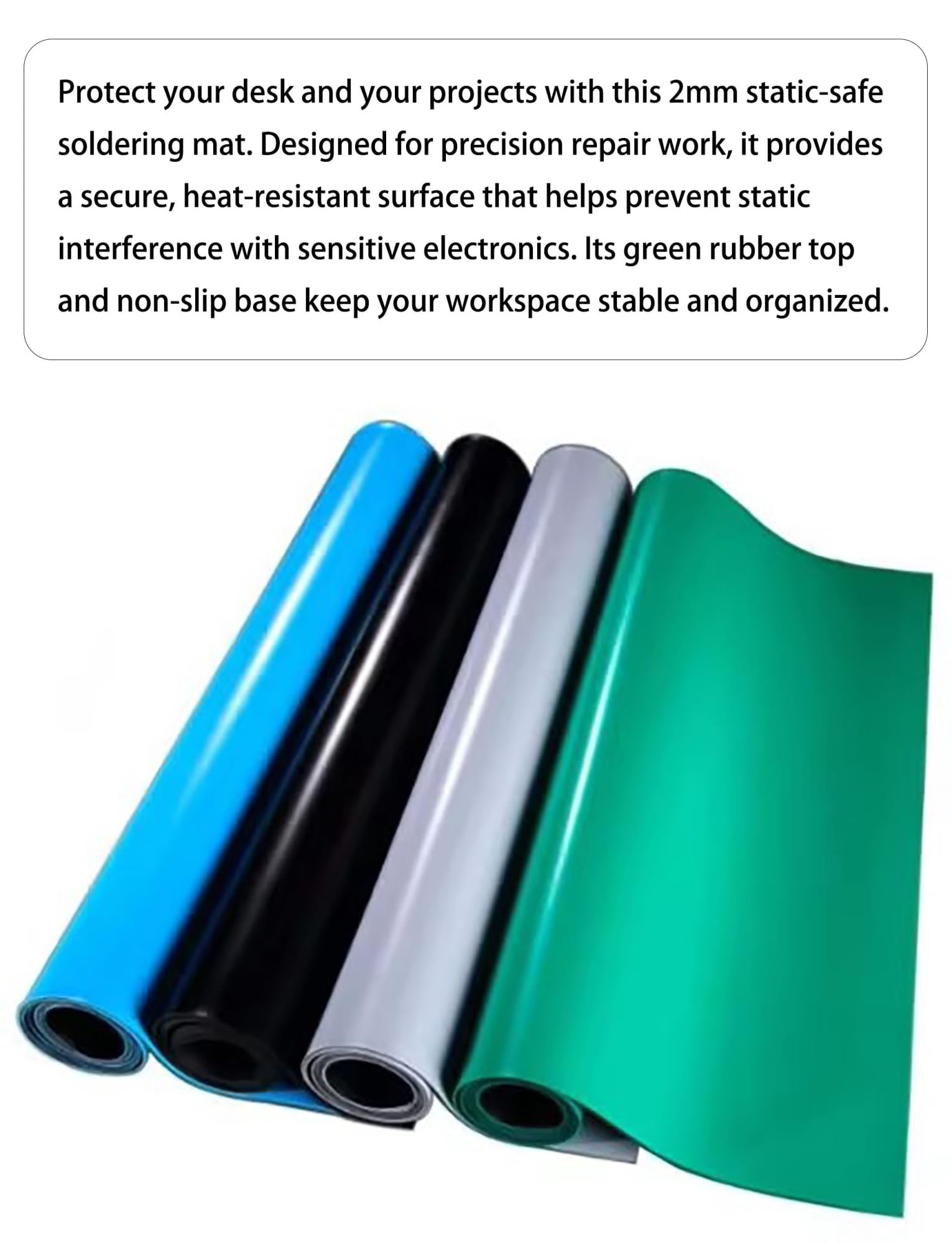 Manta de soldadura ignífuga, resistente al calor, antiestática, para soldadura y reparación eléctrica, protección de banco de trabajo, duradera, 80 x 240 cm
