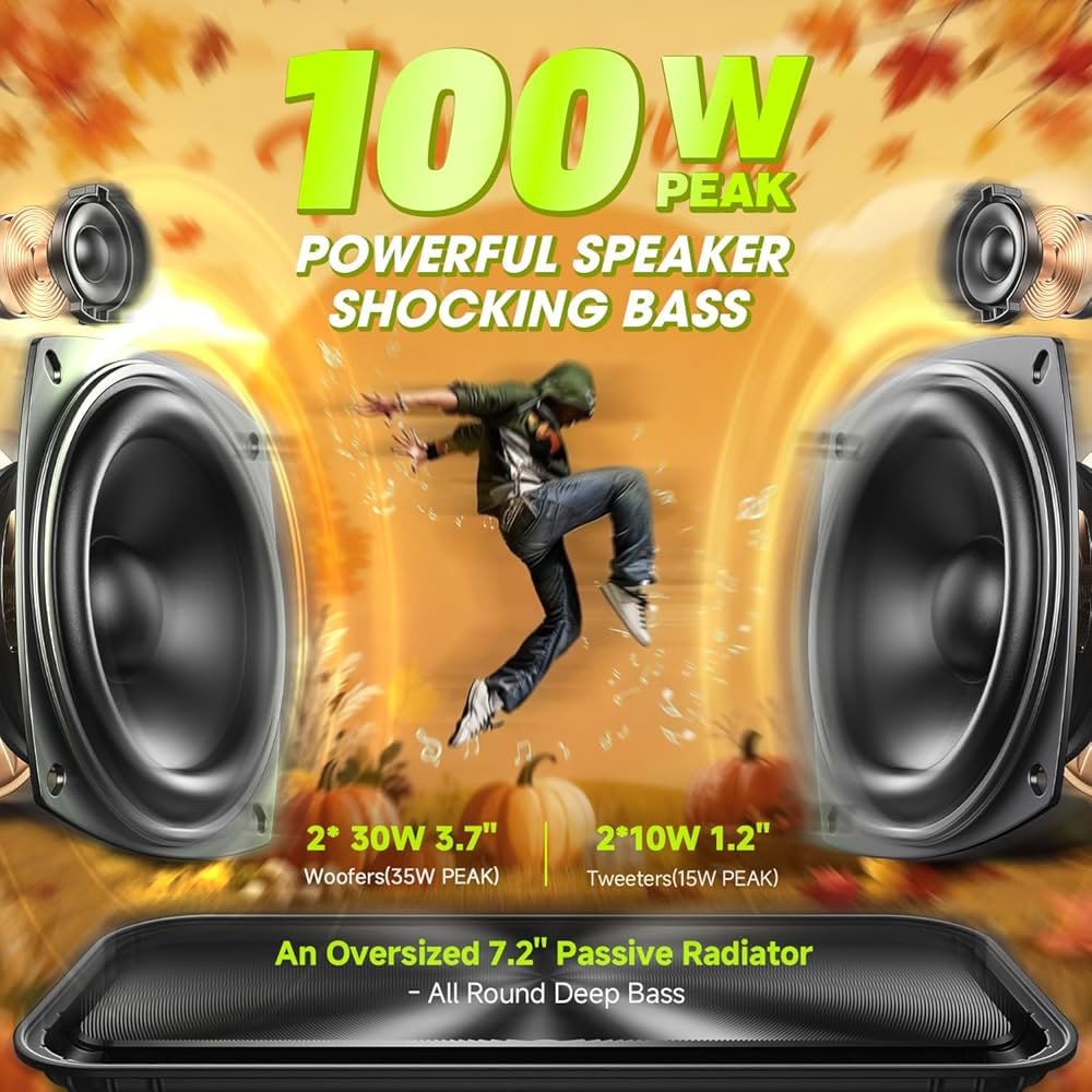 W-KING 60W RMS 100Wピーク、スピーカー bluetooth Amazon.co.jp