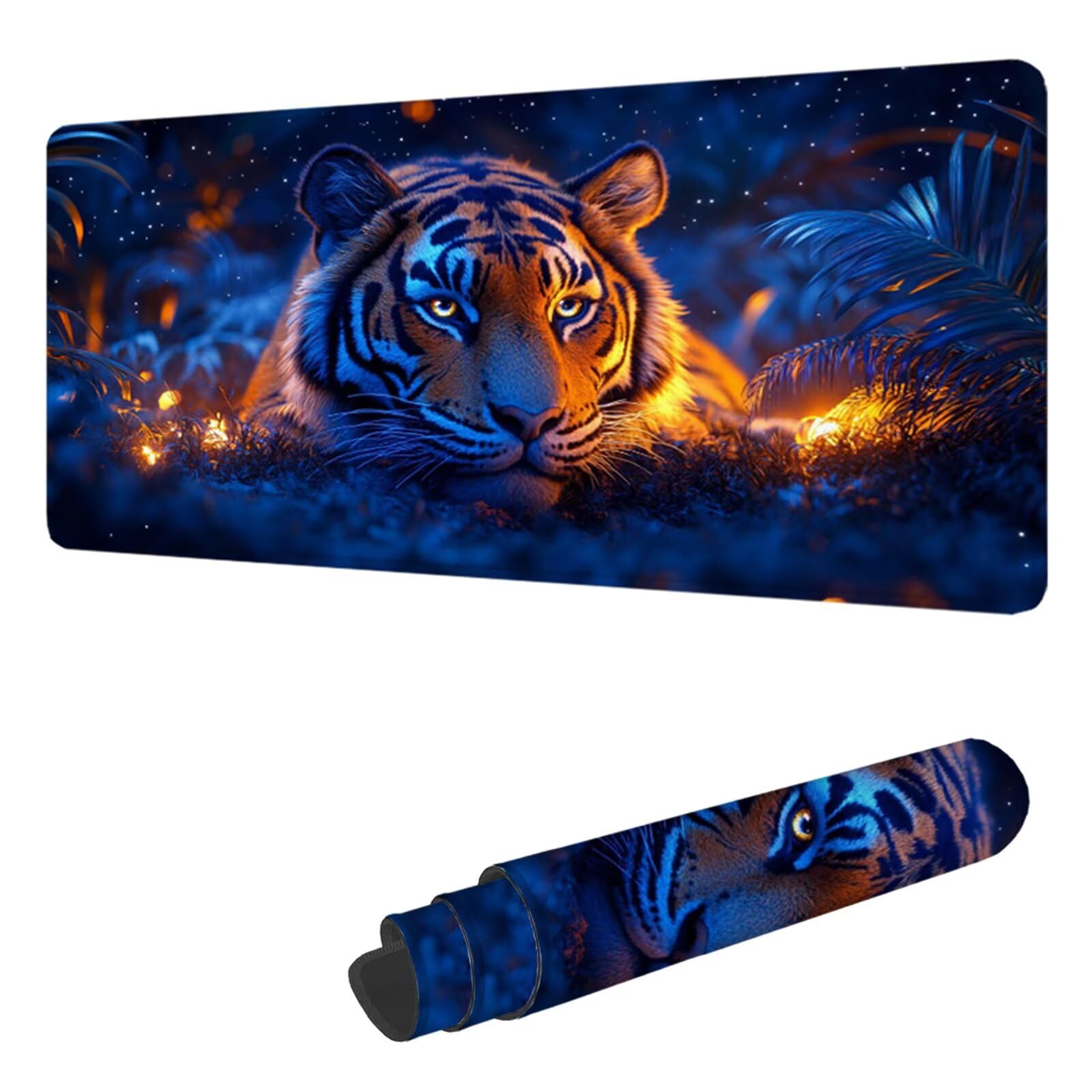 Podkładka pod mysz do gier tygrys podkładka pod mysz XXL 1600 x 800 mm duża podkładka pod mysz, zwierzę podkładka na biurko akcesoria biurowe, poprawiają precyzję i szybko, gładka powierzchnia, duży